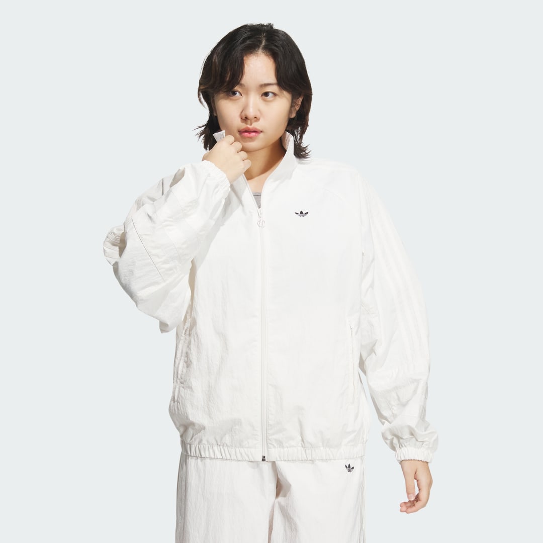 adidas Ruched Track Top Jacket Lifestyle A/XS Women White / Black