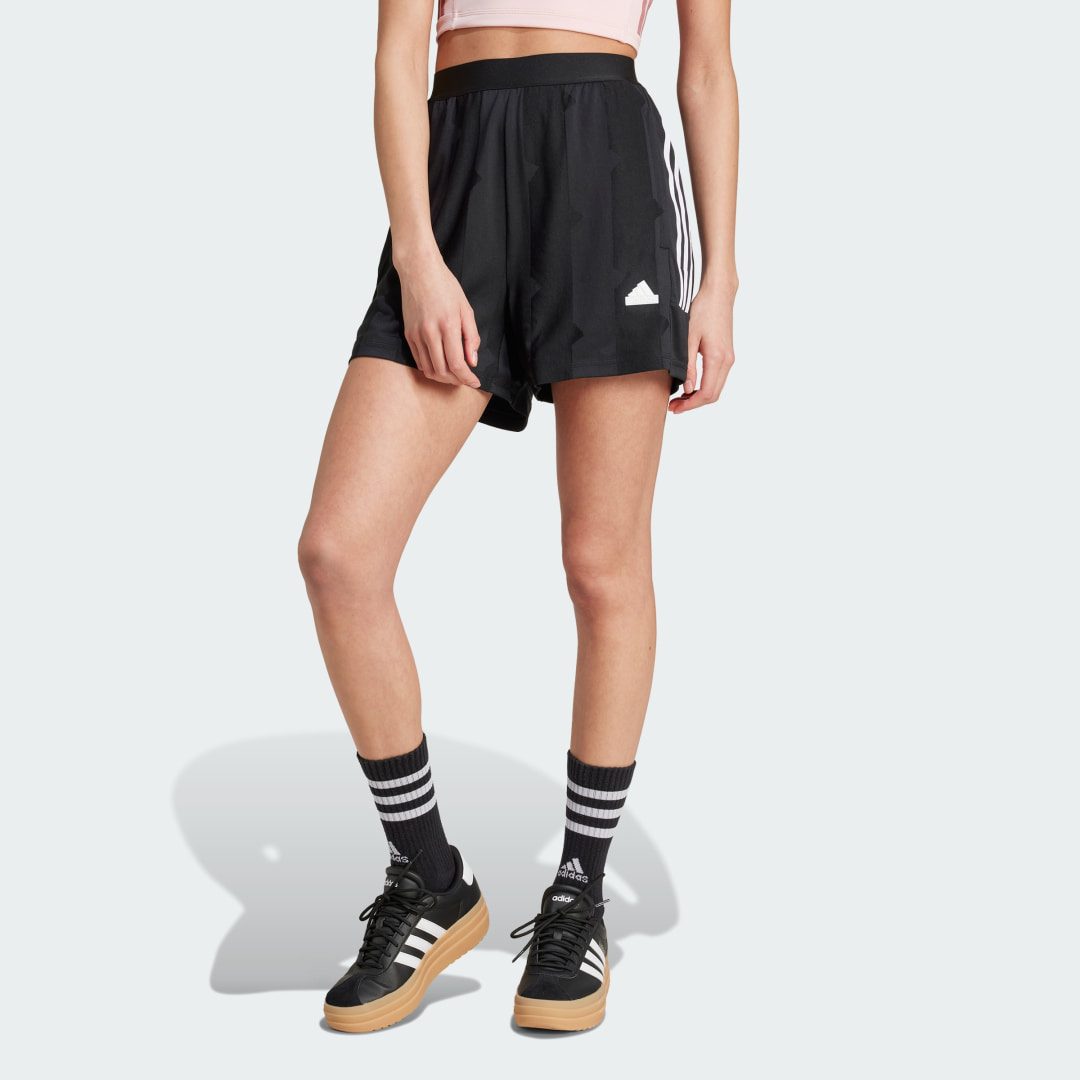 adidas Tiro Cut 3-Stripes Jacquard Shorts Lifestyle 2XL Women Black