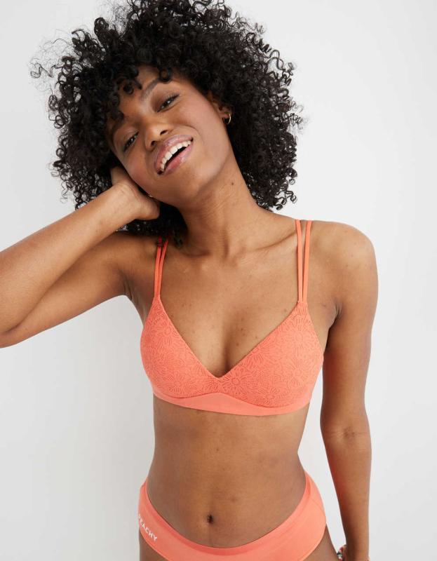 Sunnie Wireless Push Up Blossom Lace Bra - Poppy Fun, 80D 