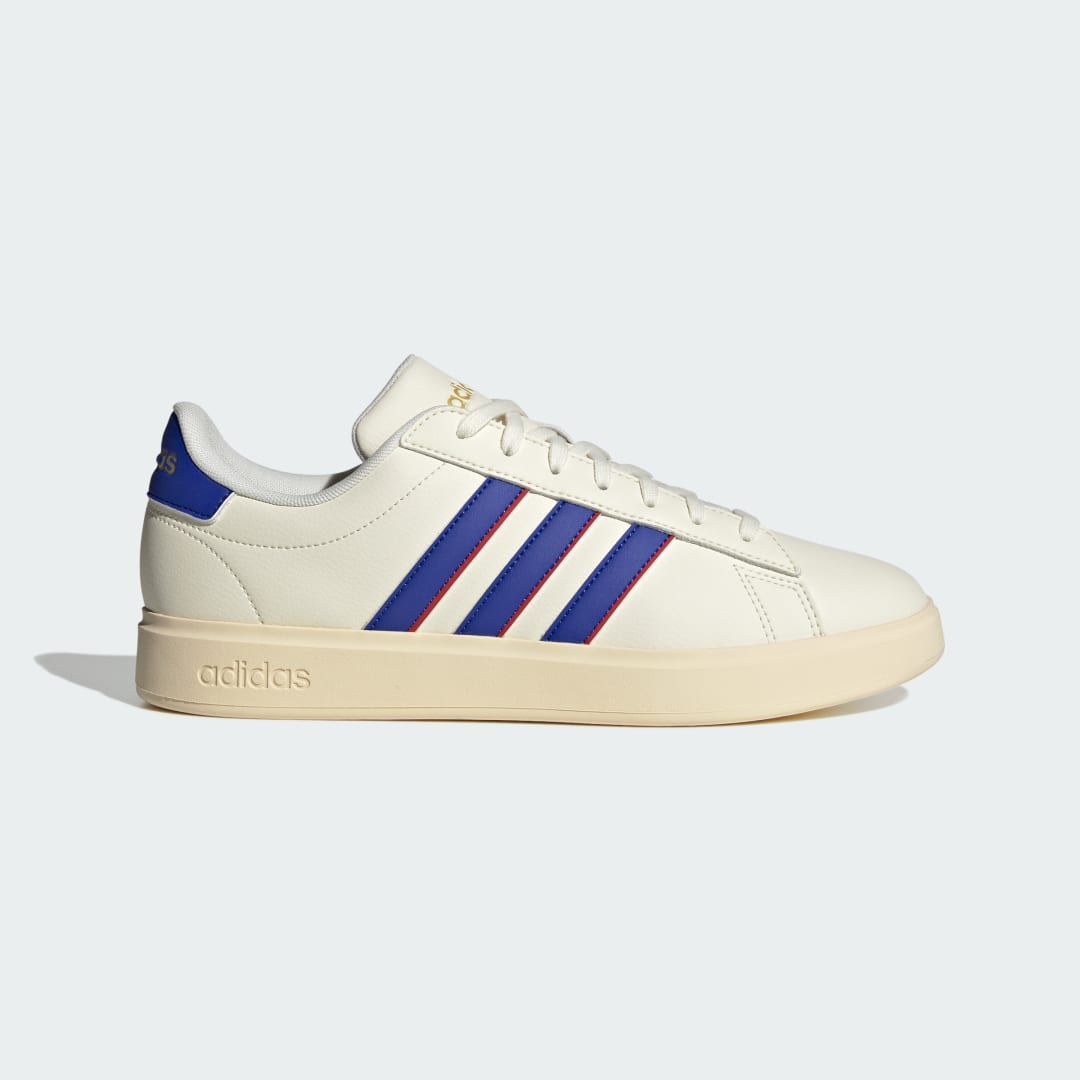 adidas GRAND COURT 2.0 SHOES Lifestyle 3.5 UK Men Off White / Lucid Blue / Better Scarlet