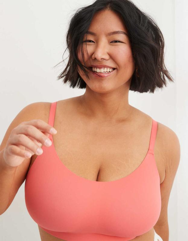 SMOOTHEZ Padded Scoop Bralette - Spicy Coral, XS 