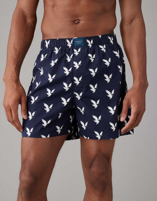 AEO Eagles Stretch Boxer Short - Navy, L 