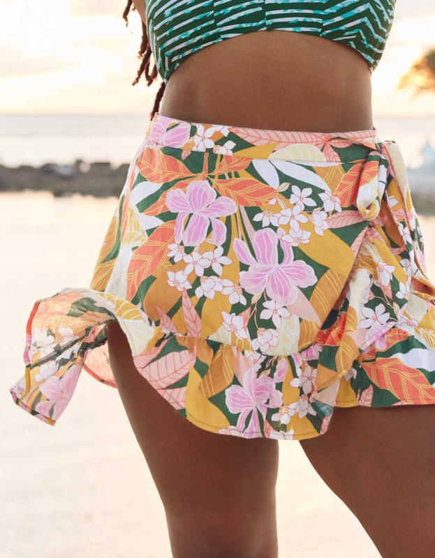 Aerie Wrap Mini Skirt - Dark Algae, XXS 