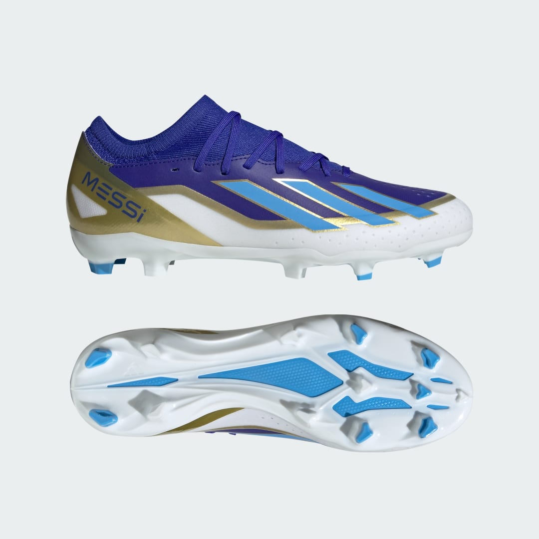 adidas X Crazyfast Messi League Firm Ground Boots Football 6.5 UK Unisex Lucid Blue / Blue Burst / White