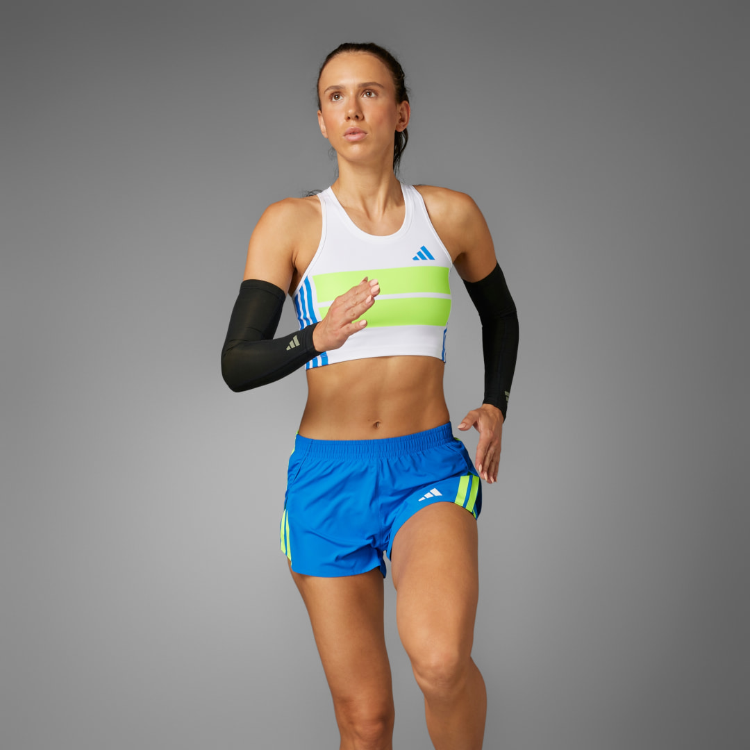 adidas Adizero Retro Running Crop Top Running A/M Women White / Lucid Lemon