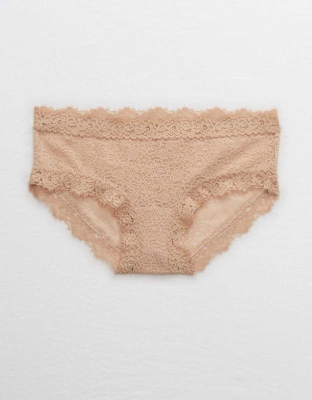 Aerie Eyelash Lace Boybrief Underwear - Sands, M 