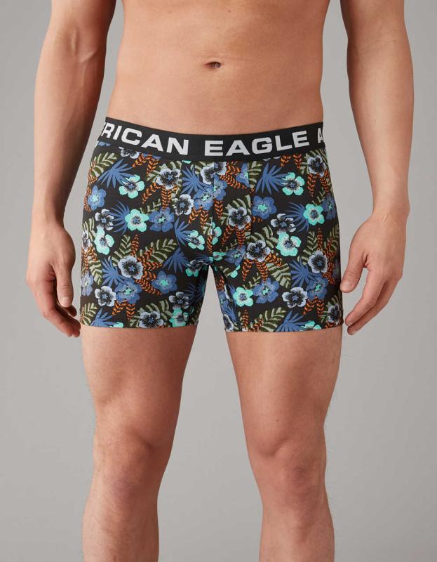 AEO Men's Tropical 4.5" Quick Drying Boxer Brief - Blue, XS 