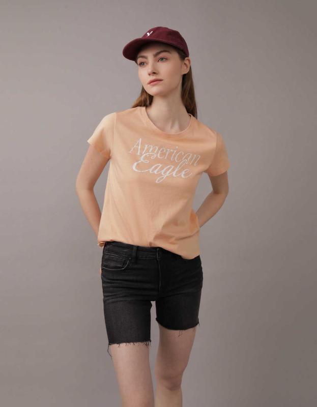 AE Crew Neck Tee - Orange, L 