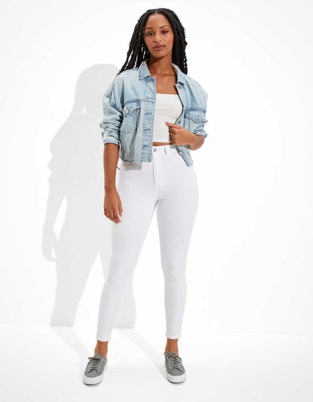 AE Ne(x)t Level Curvy Super High-Waisted Jegging - Bright White, 10 