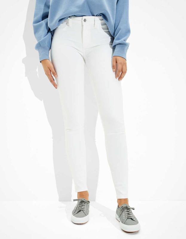 AE Ne(x)t Level Low-Rise Jegging - Sparkle White, 2 