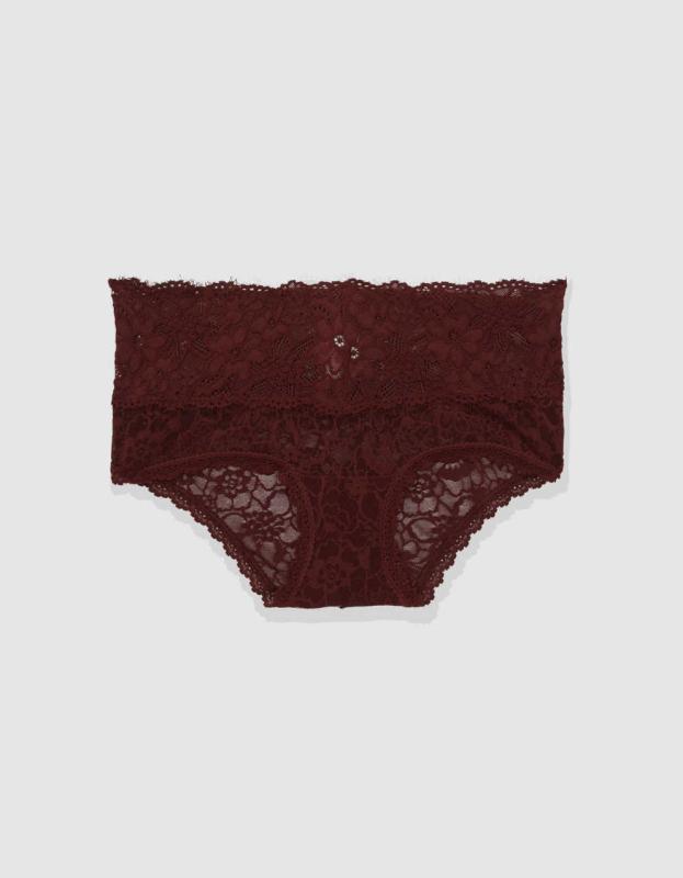Show Off Eyelash Lace Boybrief Underwear - Royal Berry, S 