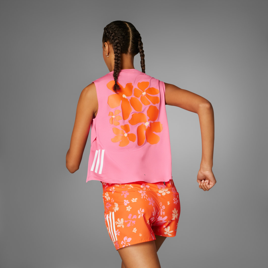 adidas Own the Run CLIMACOOL Floral Tee Running M Women Pink Fusion