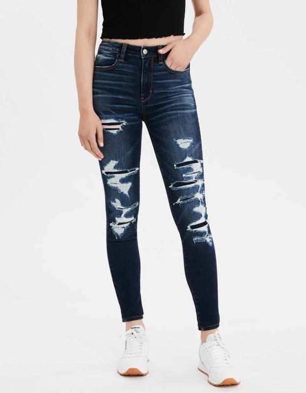 AE Super High-Waisted Jegging - Patched And Stitches, 00 