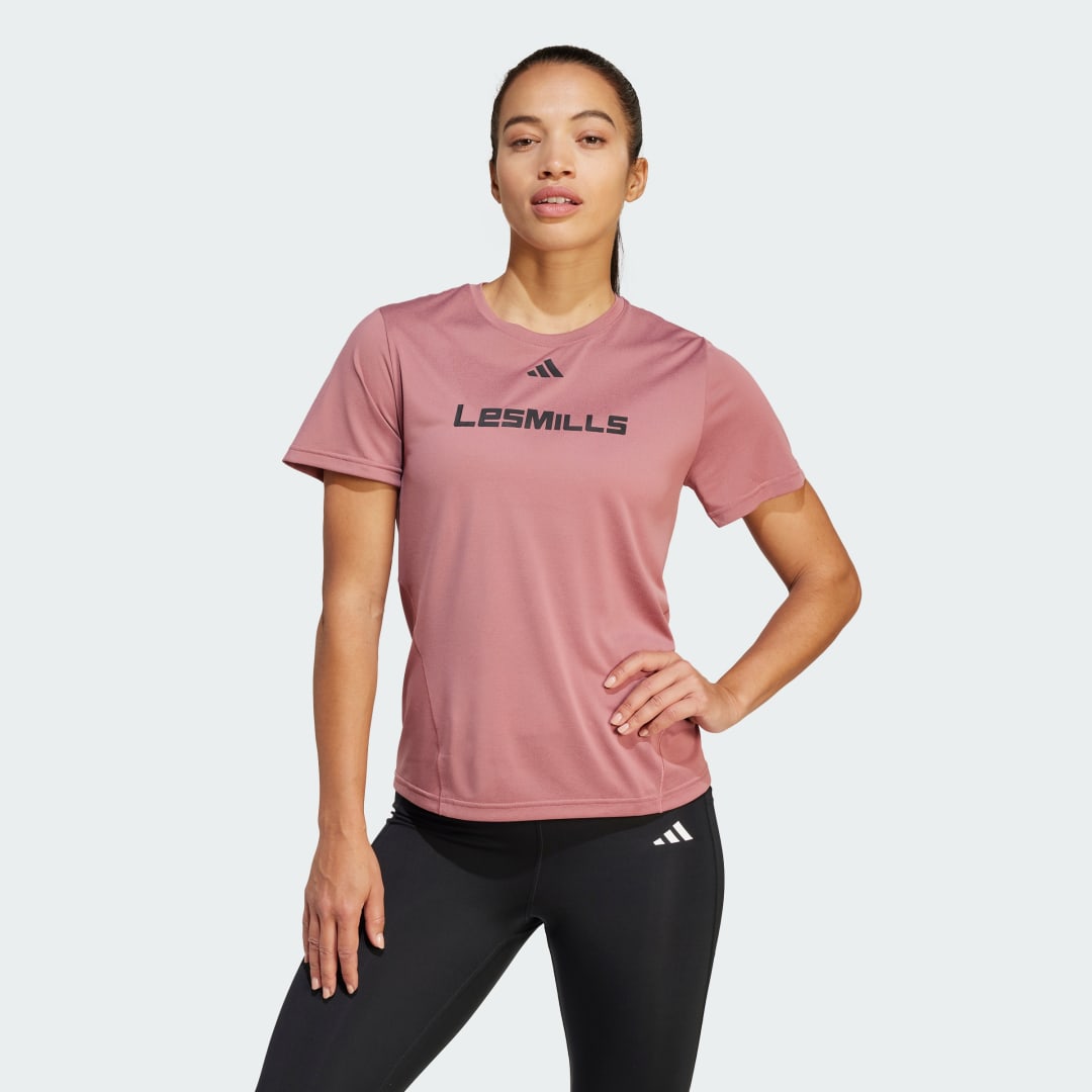 adidas Les Mills Graphic Tee Training 2XS Women Preloved Crimson