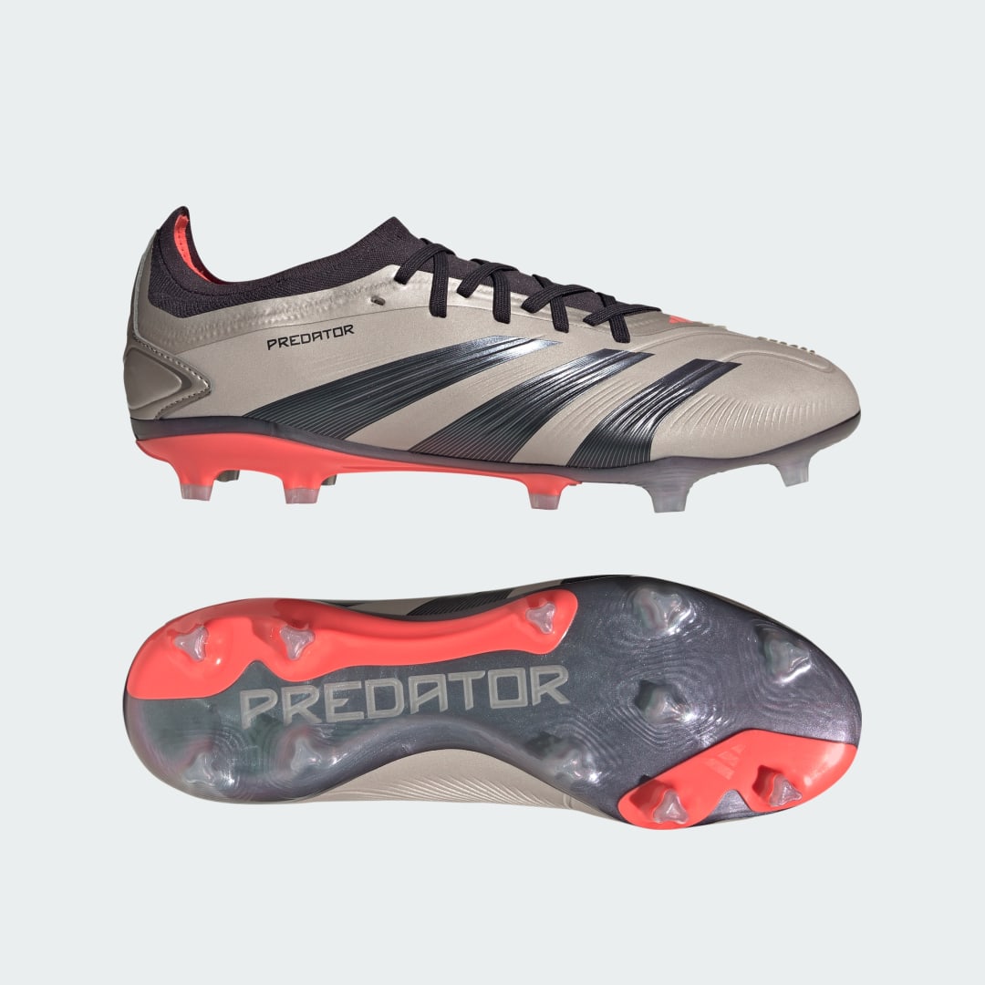 adidas PRedator Pro Firm Ground Boots Football 7 UK Unisex Platinum Metallic / Aurora Black / Turbo