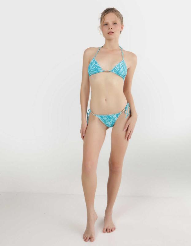 Aerie String Triangle Bikini Top - Blue Mist, M 