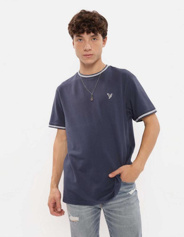 AE Solid Pique T-Shirt - Navy, S 