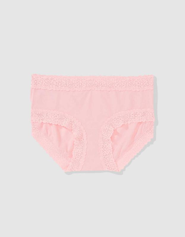 Sunnie Blossom Lace Boybrief Underwear - Shell Pink, XS 