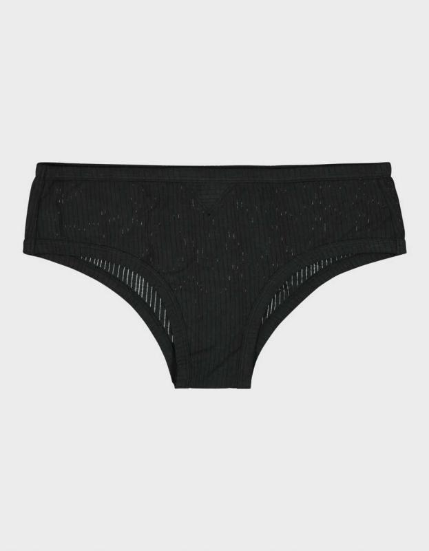Superchill Modal Ribbed Cheeky Underwear - True Black, XL 