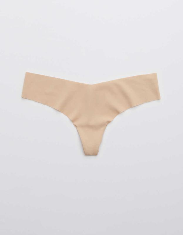 SMOOTHEZ No Show Thong Underwear - Sands, S 