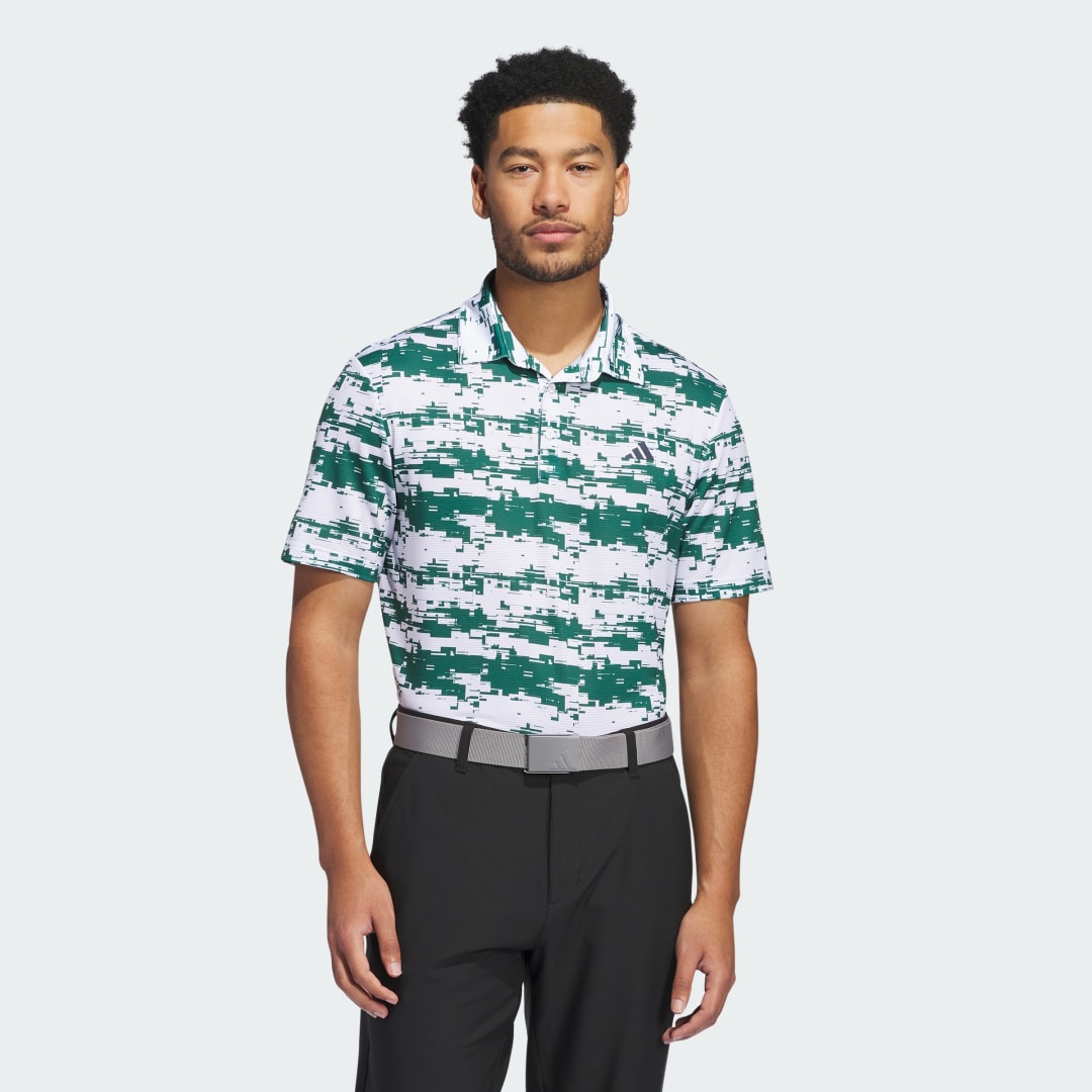 adidas Ultimate365 HEAT.RDY Stripe Polo Shirt Golf L Men White / Green