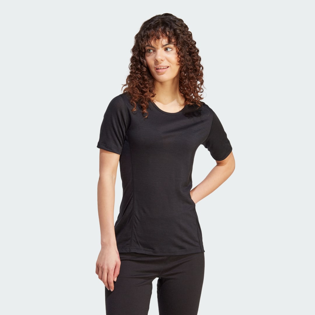 adidas XPERIOR MERINO 150 BASELAYER SHORT SLEEVE Hiking,Outdoor A/2XS Women Black