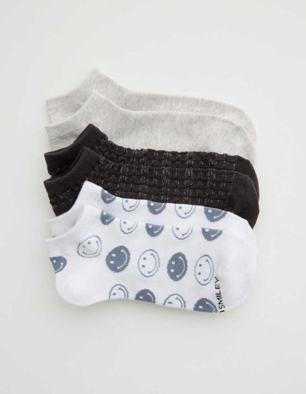 Aerie Ankle Sock 3-Pack - Silver Shadow, One Size 