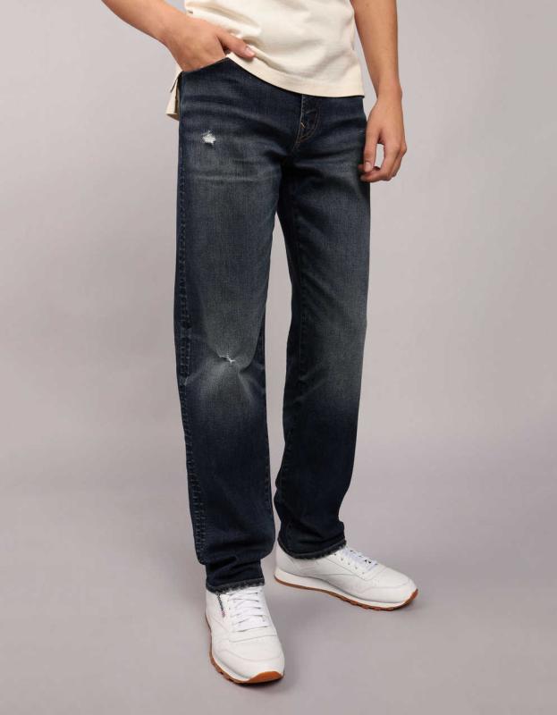 AE AirFlex+ Original Straight Jean - Indie Dark Destroy, 28W x 30L 
