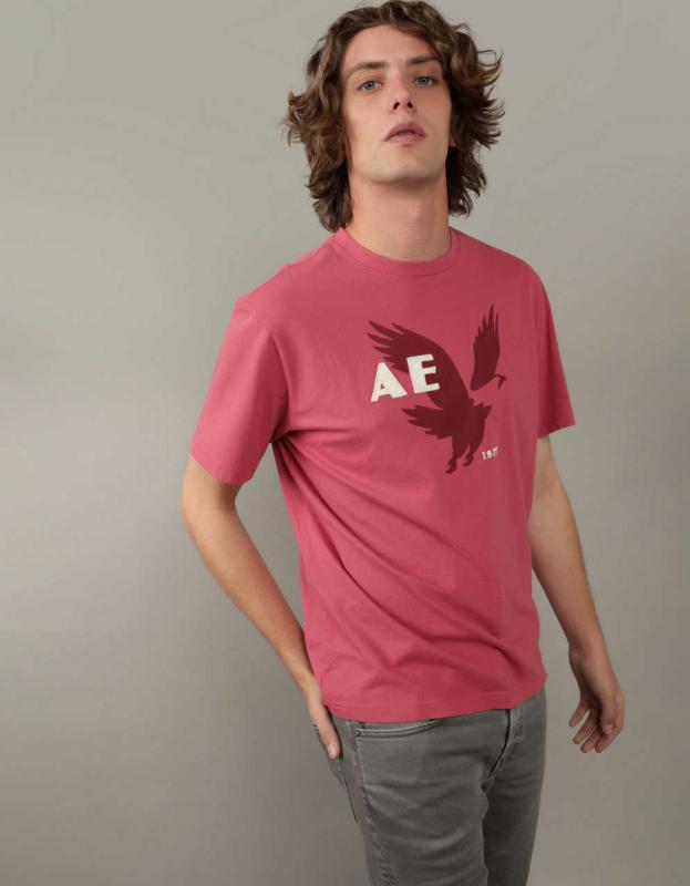 AE Logo Graphic T-Shirt - Red, XXL 
