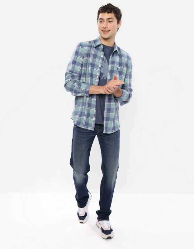 AE Slim Fit Everyday Button-Up Shirt - Green Alpine, S 