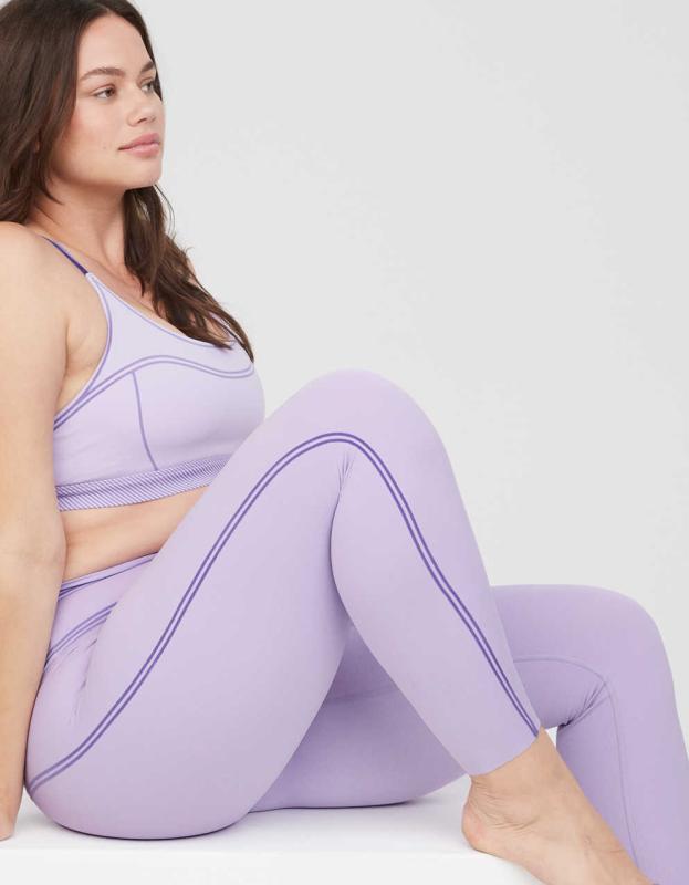 OFFLINE By Aerie Goals Velvet Trim Legging - Purple Wash, S 