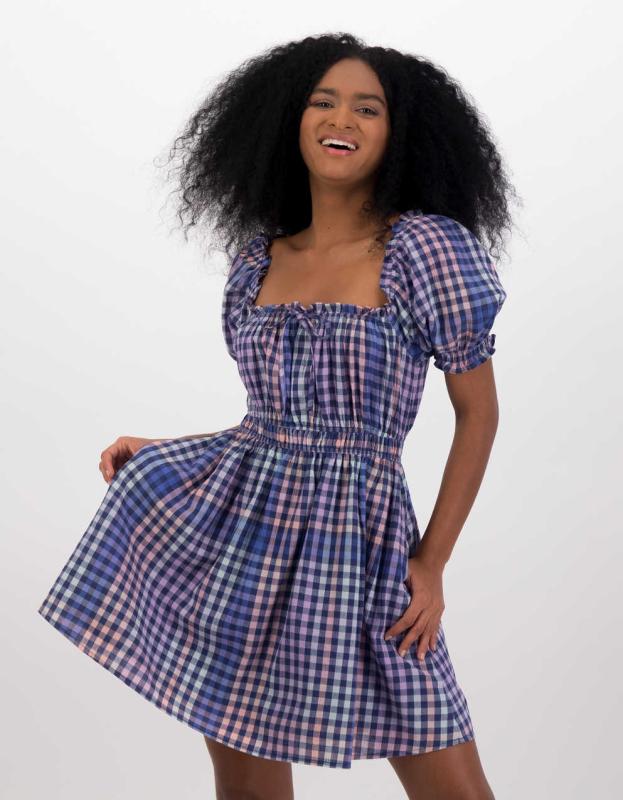 Aerie Puff Sleeve Mini Dress - Fresh Bright, M 