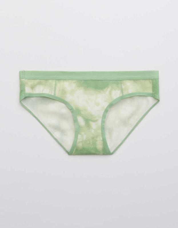 Aerie Cotton Elastic Printed Bikini Underwear - Midday Mint, XS 
