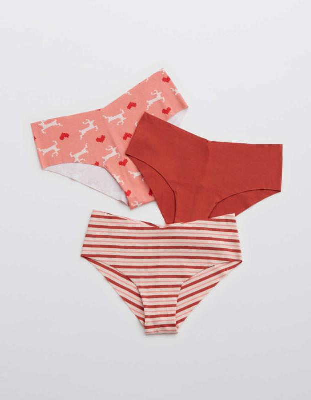 Aerie No Show Cotton Cheeky Underwear 3-Pack - Multi, M 