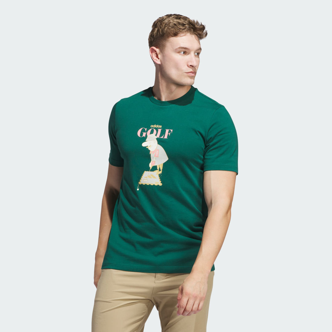 adidas Chip Greens Graphic Tee Golf XS,S,L,XL,3XL,A/2XS,A/XS,A/S,A/M,A/L,A/XL,A/2XL,A/3XL,A/4XL Men Green