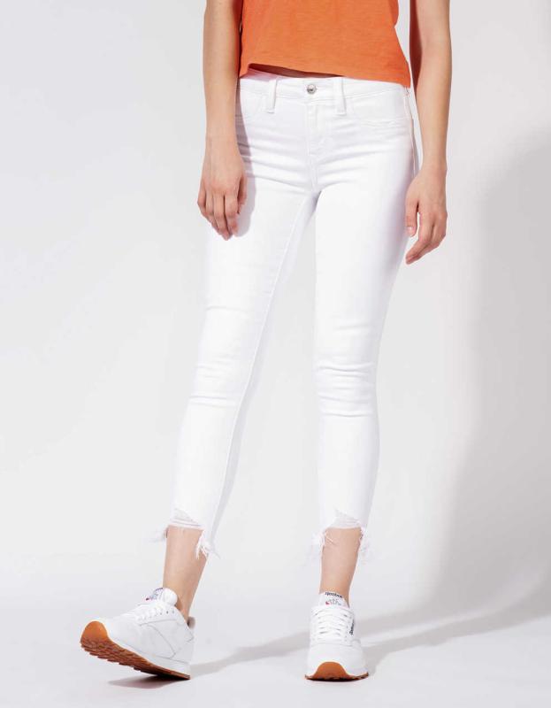 AE Ne(x)t Level Low-Rise Jegging Crop - White Washed, 12 