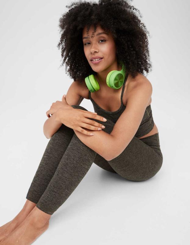 OFFLINE By Aerie The Hugger High Waisted Pocket Legging - Olive Daze, XS 