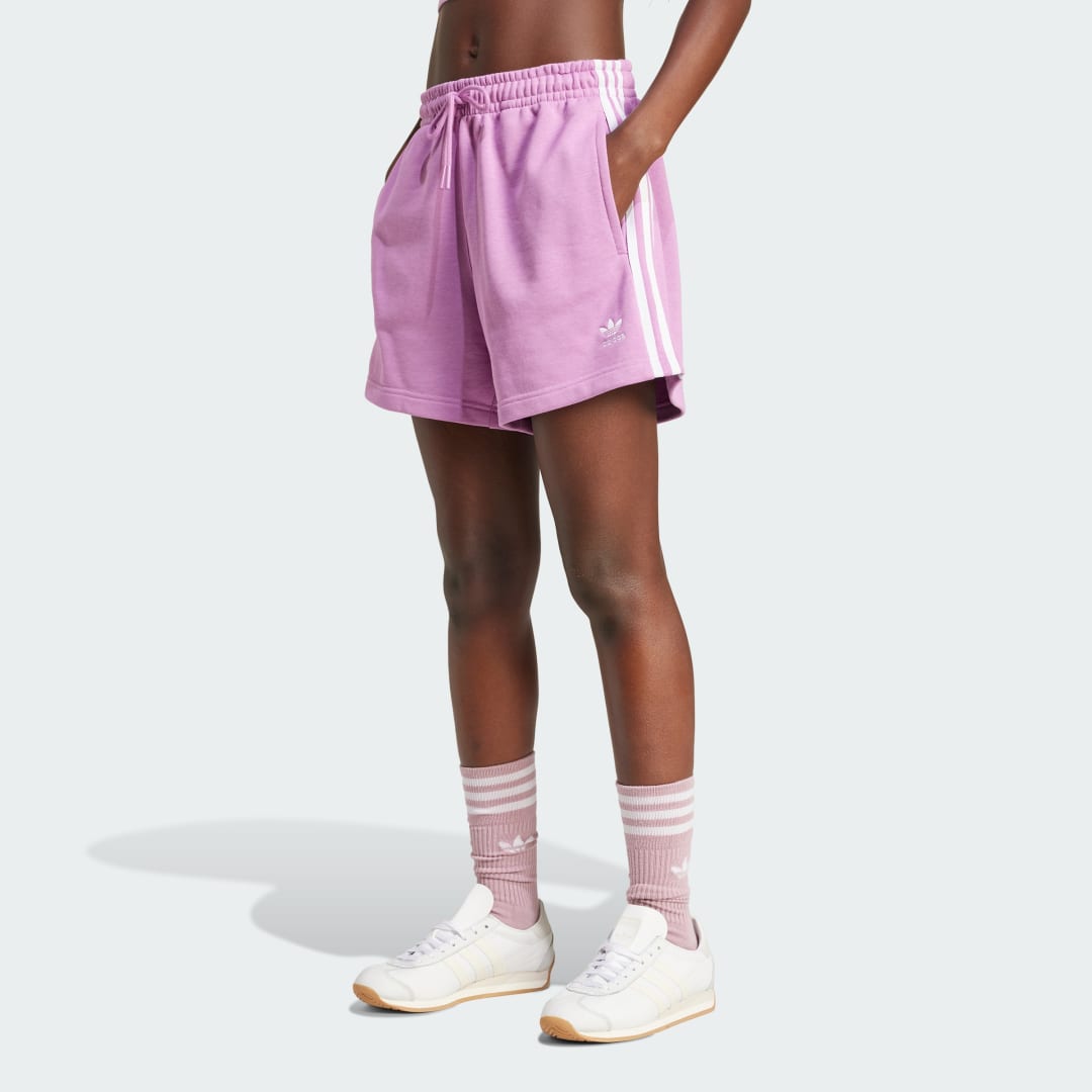 adidas 3-Stripes French Terry Shorts Lifestyle A/XL Women Preloved Purple