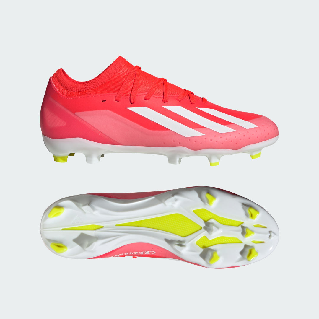 adidas X Crazyfast League Firm Ground Boots Football 4 UK Unisex Solar Red / White / Team Yellow 2