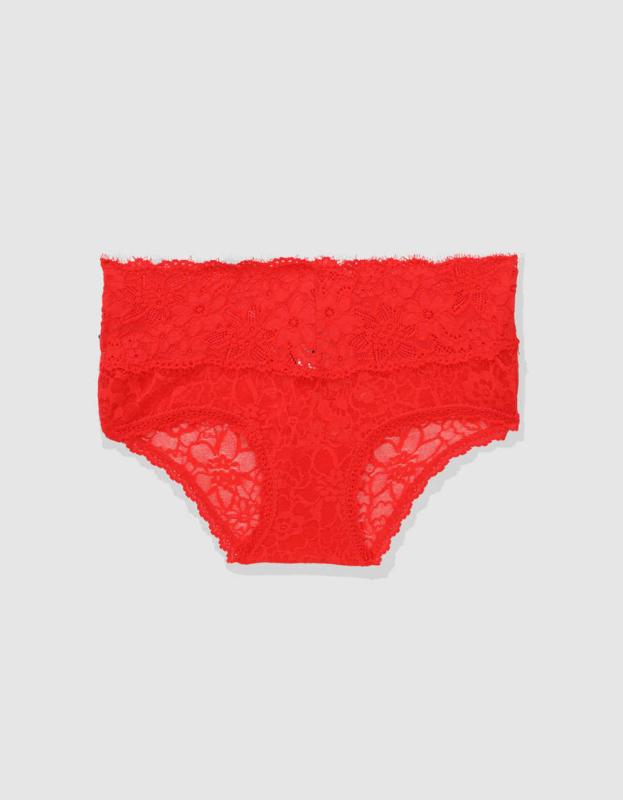 Show Off Eyelash Lace Boybrief Underwear - Holiday Red, L 