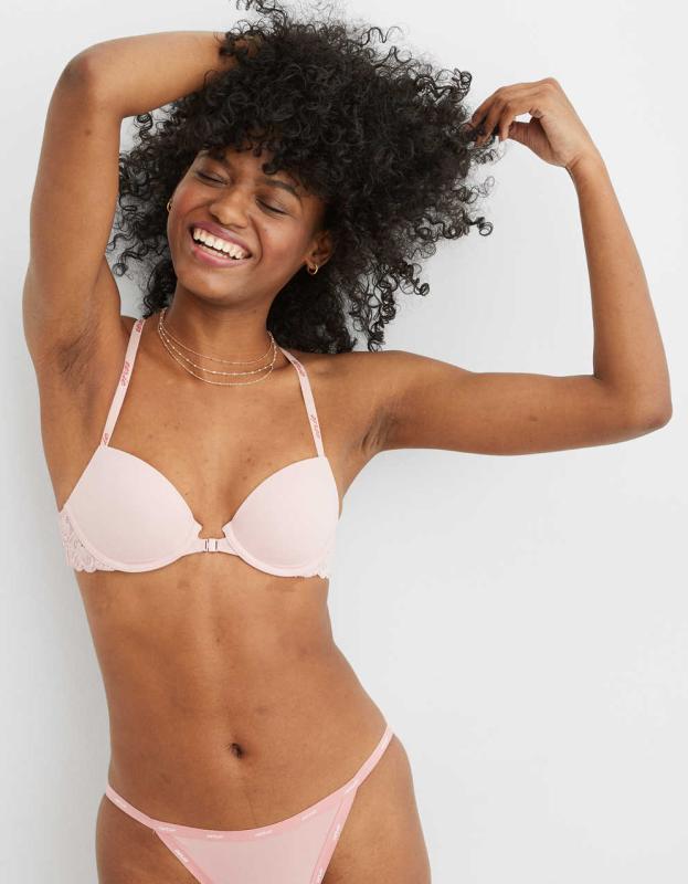 Aerie Real Happy Demi Lightly Lined Lace Bra - Slumber Party, 70C 