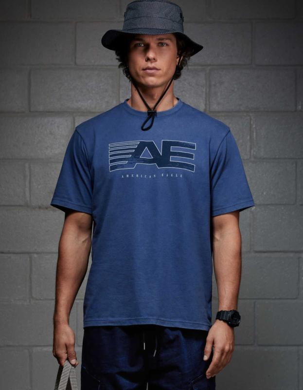 AE 24/7 Graphic T-Shirt - Navy, S 