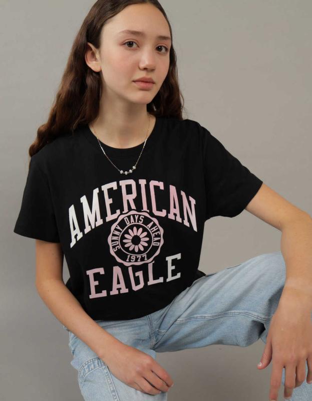 AE Short-Sleeve Graphic Tee - Black, M 