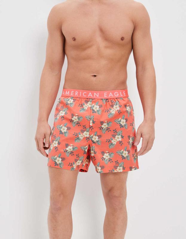 AEO Floral Stretch Boxer Short - Coral, S 