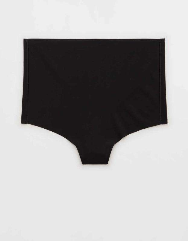 SMOOTHEZ No Show XTRA High Rise Thong Underwear - True Black, S 