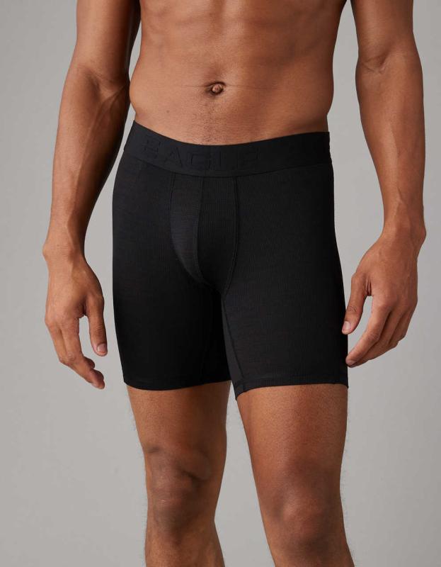 AEO Men's 6" Temp Tech Cooling Mesh Boxer Brief - Black, XS 