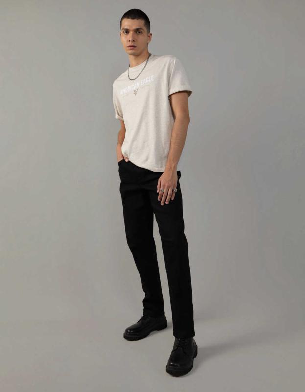 AE Logo Graphic T-Shirt - Oatmeal Heather, M 