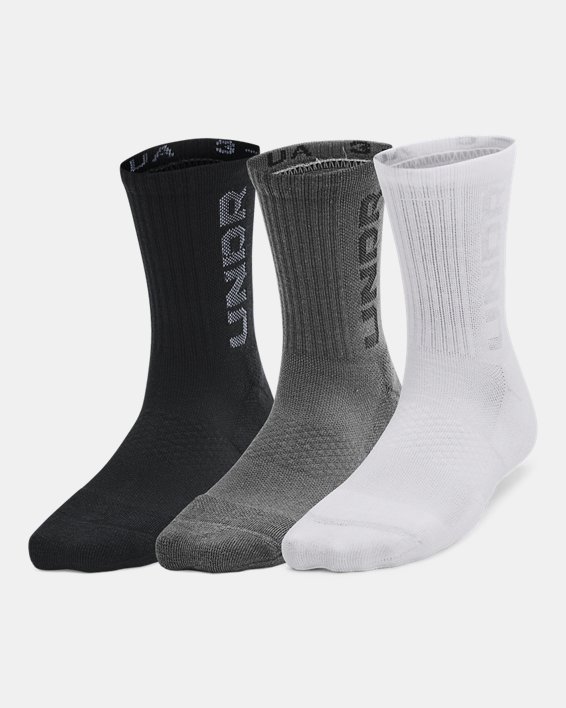 Kids' UA Zone 3-Pack Mid-Crew Socks