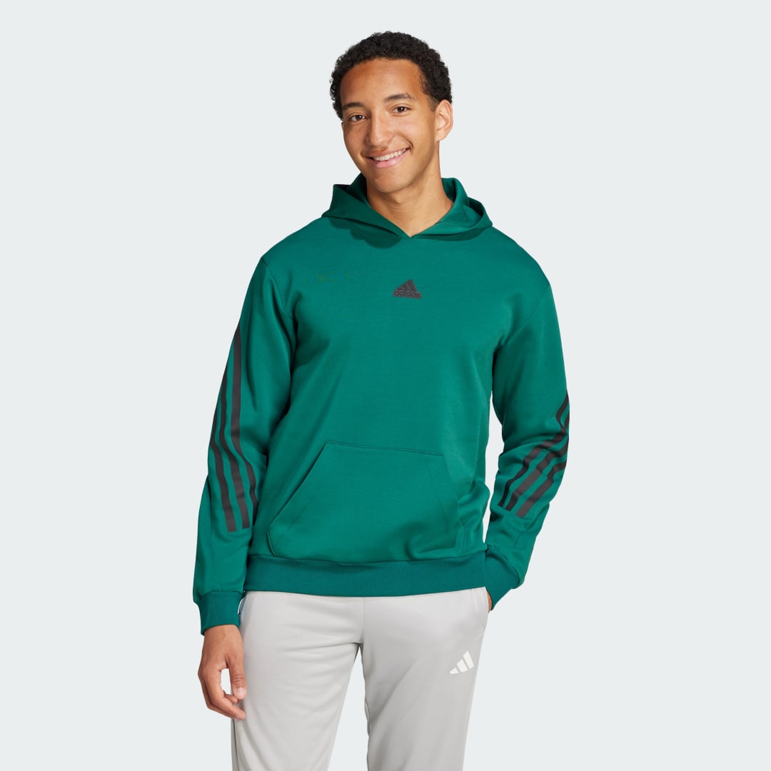 adidas Future Icons 3-Stripes Hoodie Lifestyle 3XLT Men Green