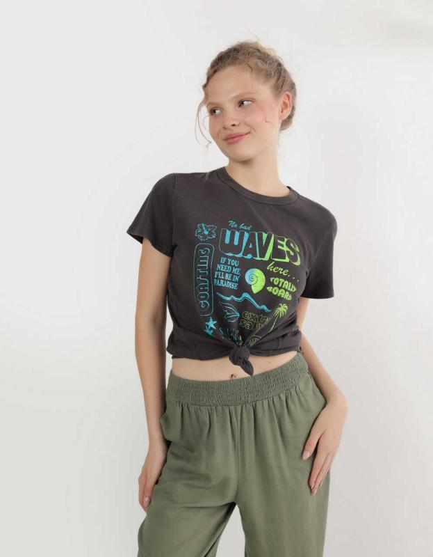 Aerie Classic Fit T-Shirt - Dark Gray, S 